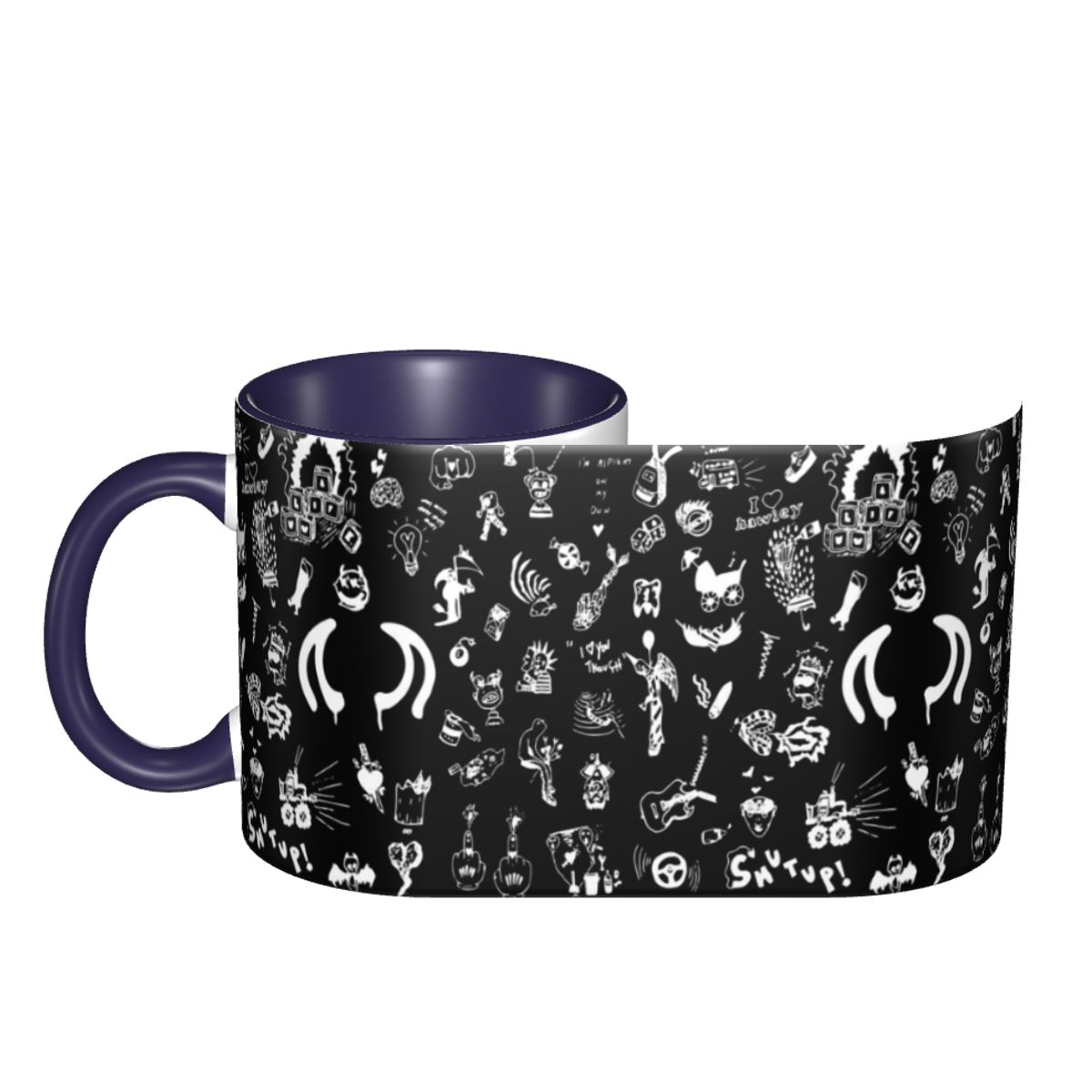 Coffee Tea Drawing - Kubek z rysunkami Yungblud, śmieszny ceramiczny