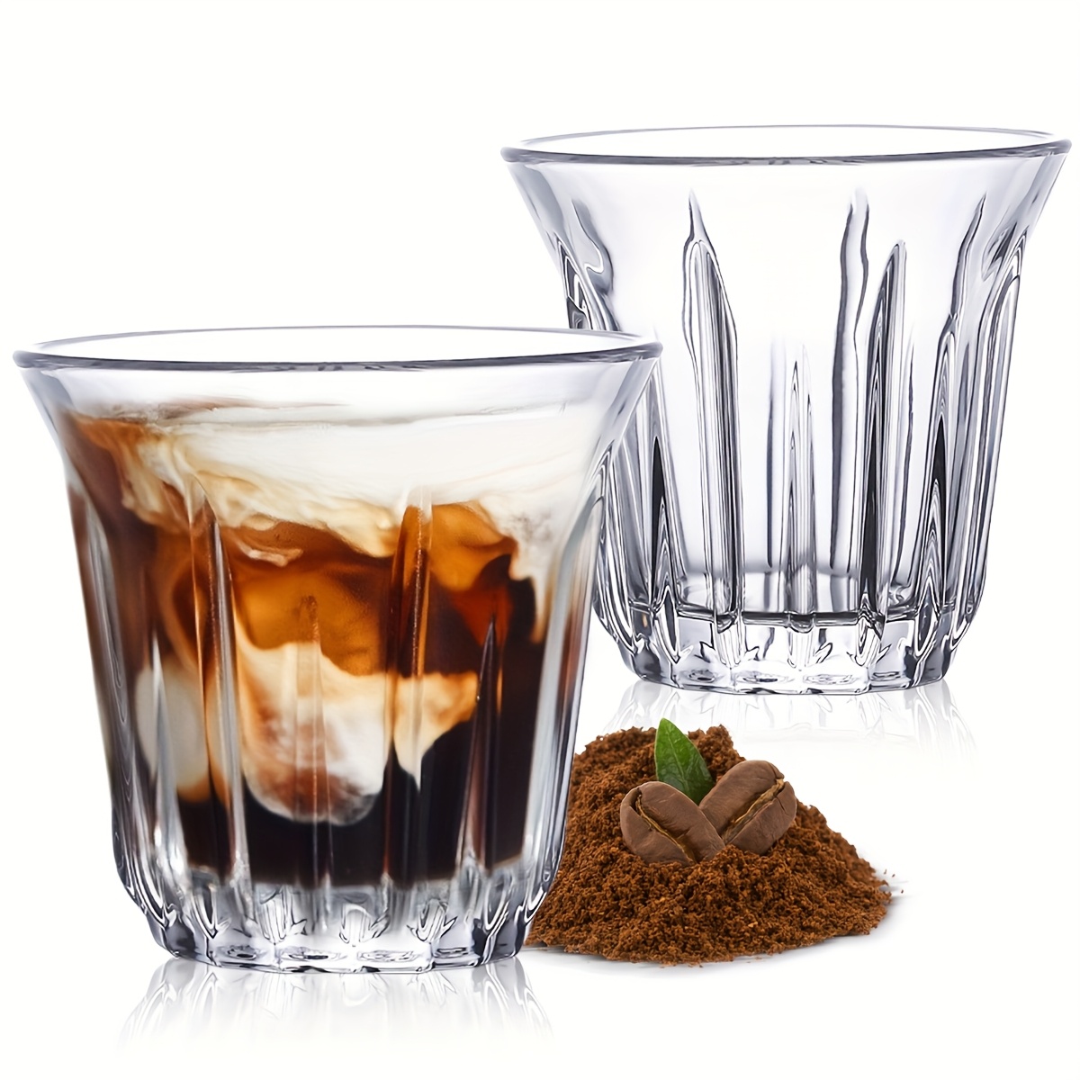 Coffee Tea Tumbler - 2 sztuki filiżanek do espresso, przezroczyste