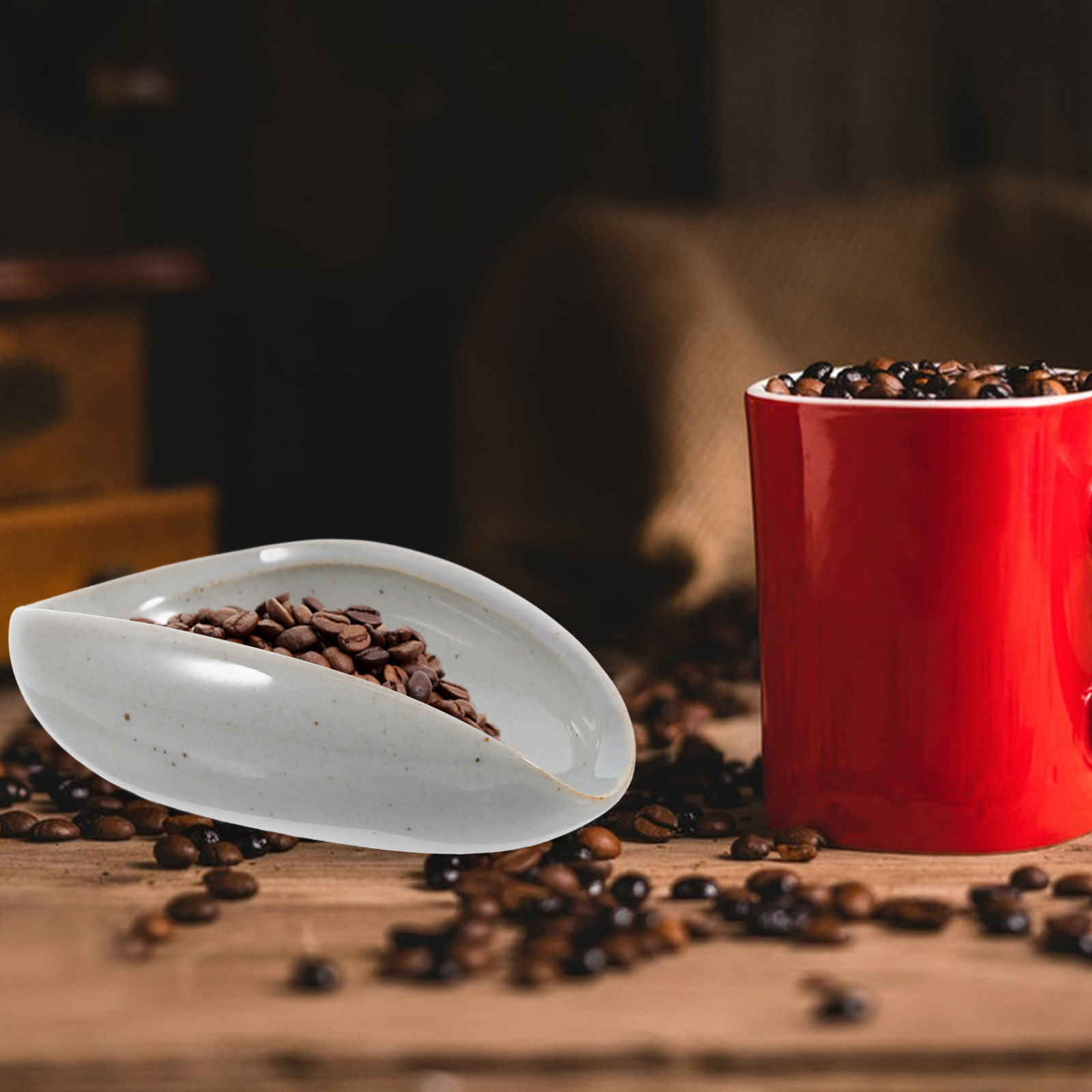 Coffee Leaves Tea - Ceramiczna taca dozująca ziarna kawy, wielofunkcyjny