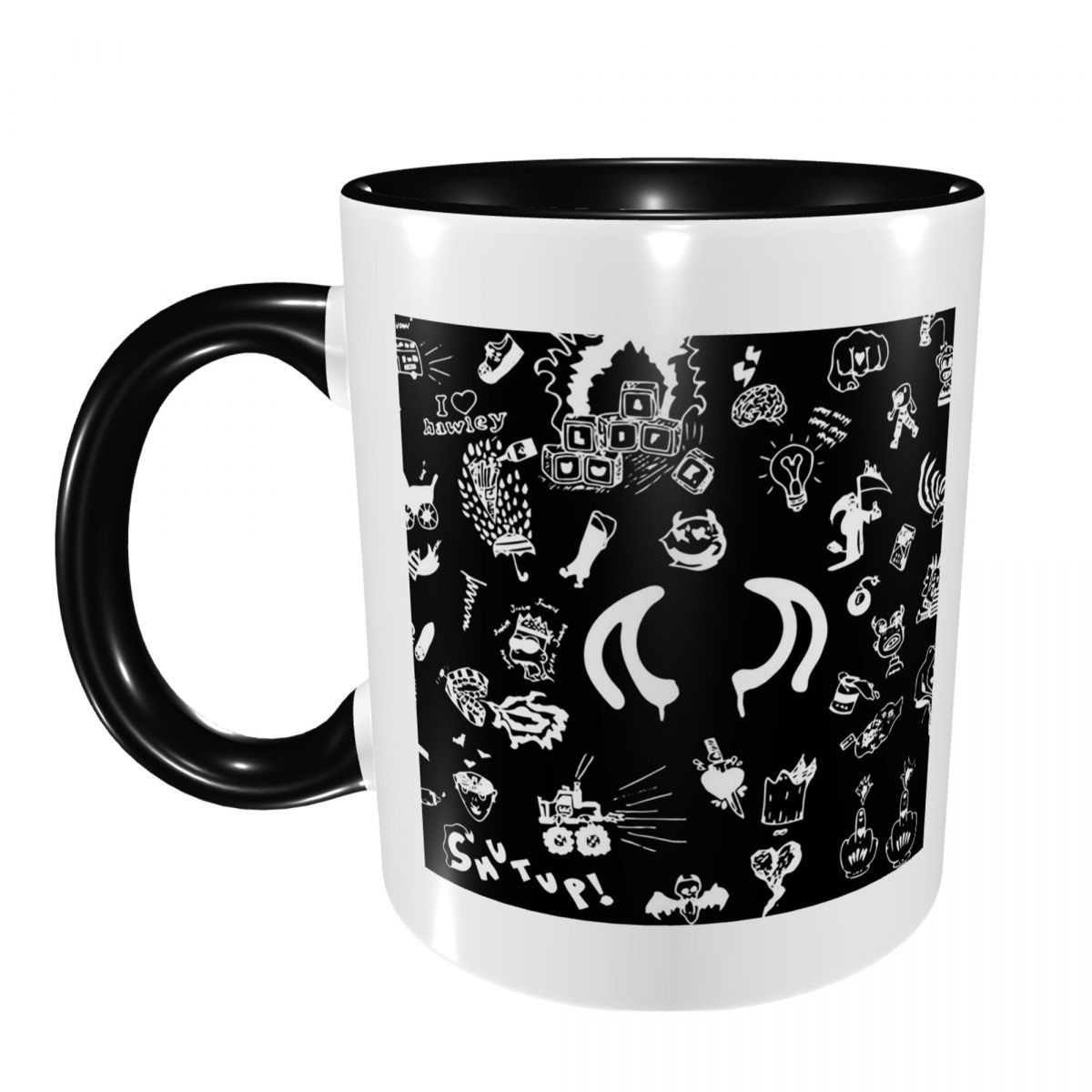 Coffee Tea Drawing - Kubek z rysunkami Yungbluda, arkusz z