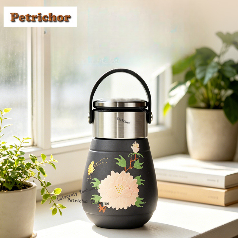 Coffee Tea Tumbler - HOYIHM 400ml Termos z fioletowej gliny