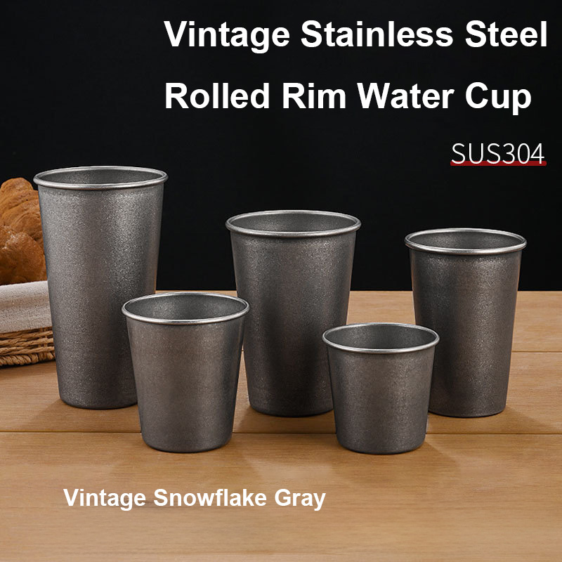 Coffee Tea Tumbler - Retro srebrne kubki do picia ze