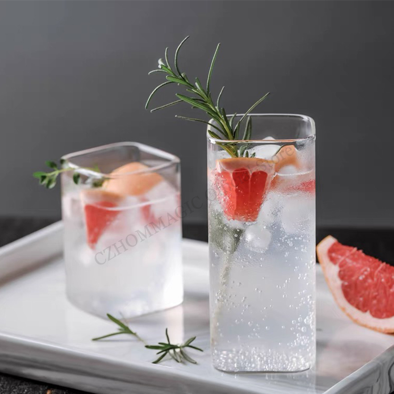Juice Tea Coffee - 6/4/2/1 sztuk kwadratowe szklane kubek kawy