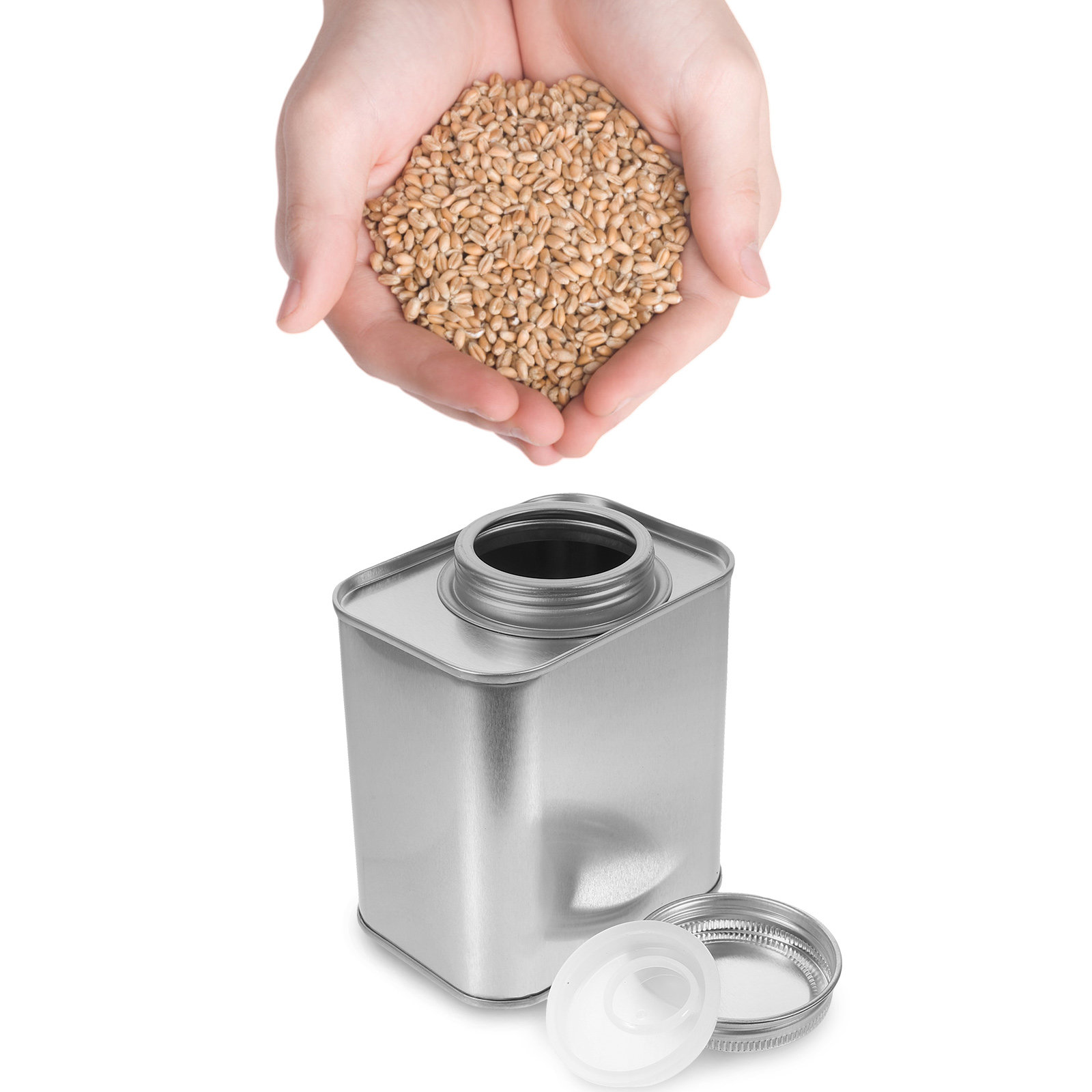 Coffee Tea Bean Leaf - 4 sztuki metalowych pojemników na ziarna