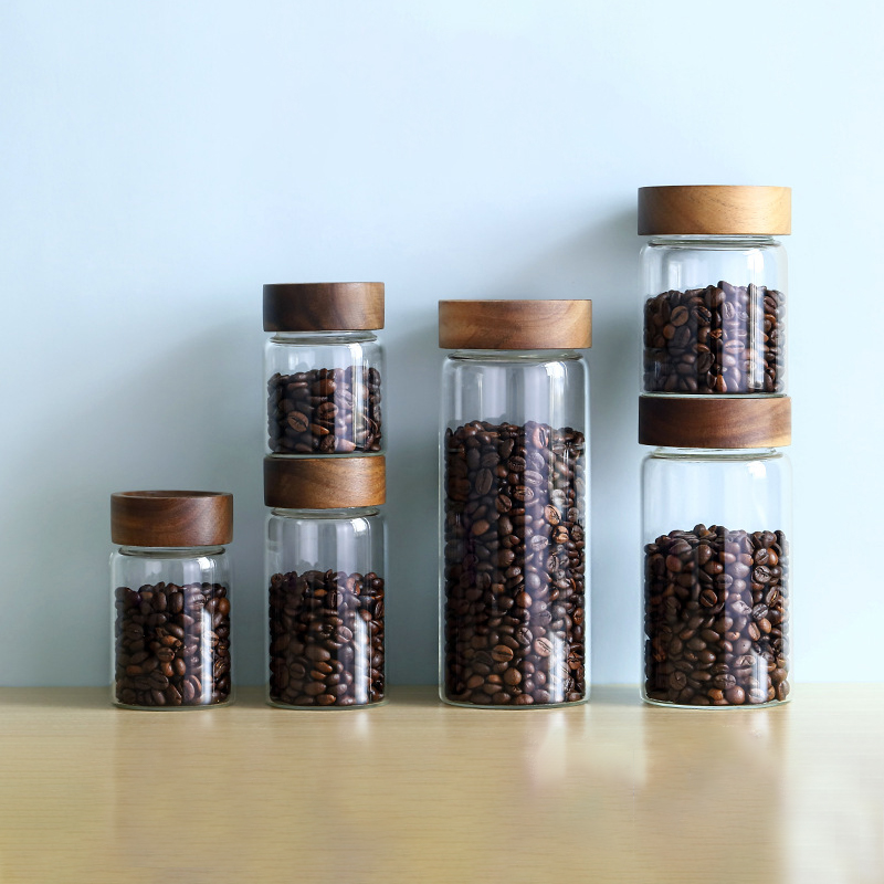 Coffee Tea Tumbler - Szklana tuba na kawy z drewnianą