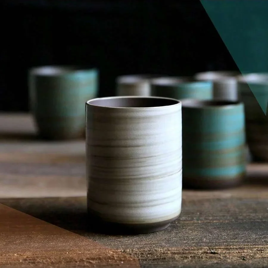 Coffee Tea Uses - Ręcznie malowany kubek kamionkowy z glazurą