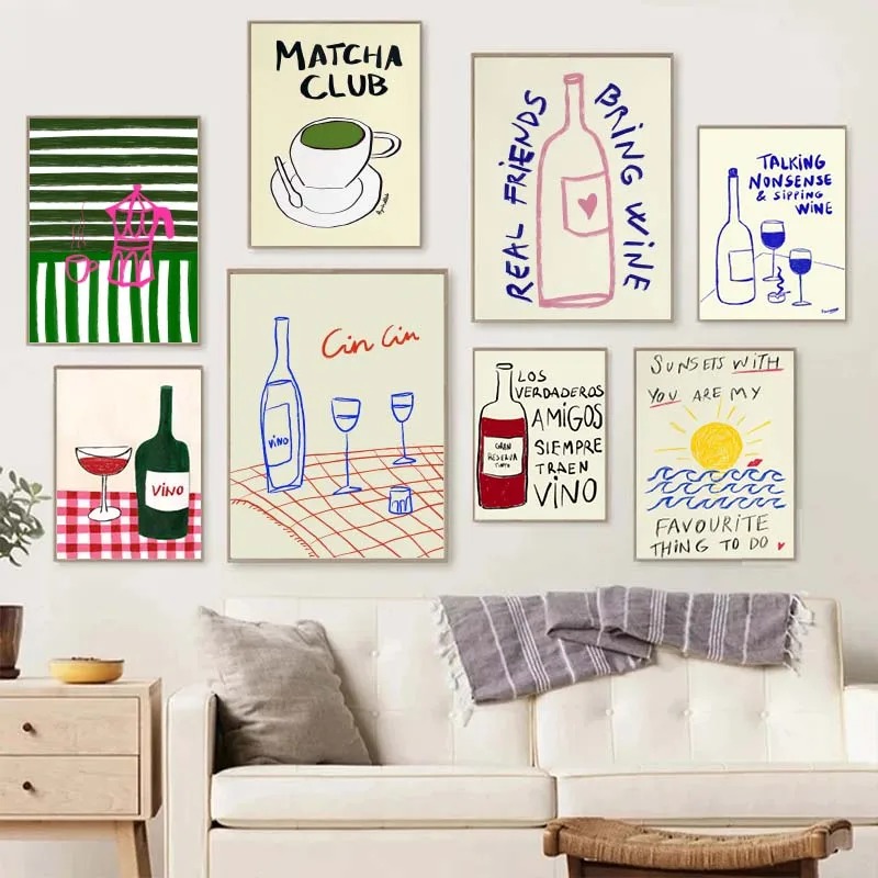 1 szt. bezramowy dekoracyjny w – Coffee Tea Drawing recenzja i cena