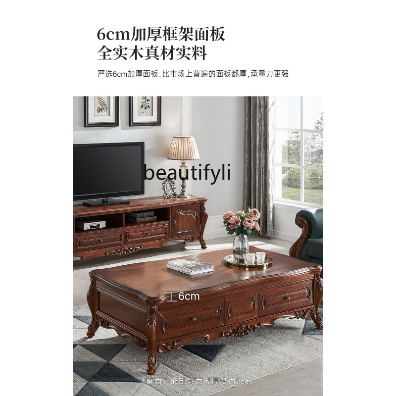 Stolik kawowy z litego drewna, – Coffee Tea Drawing recenzja i cena